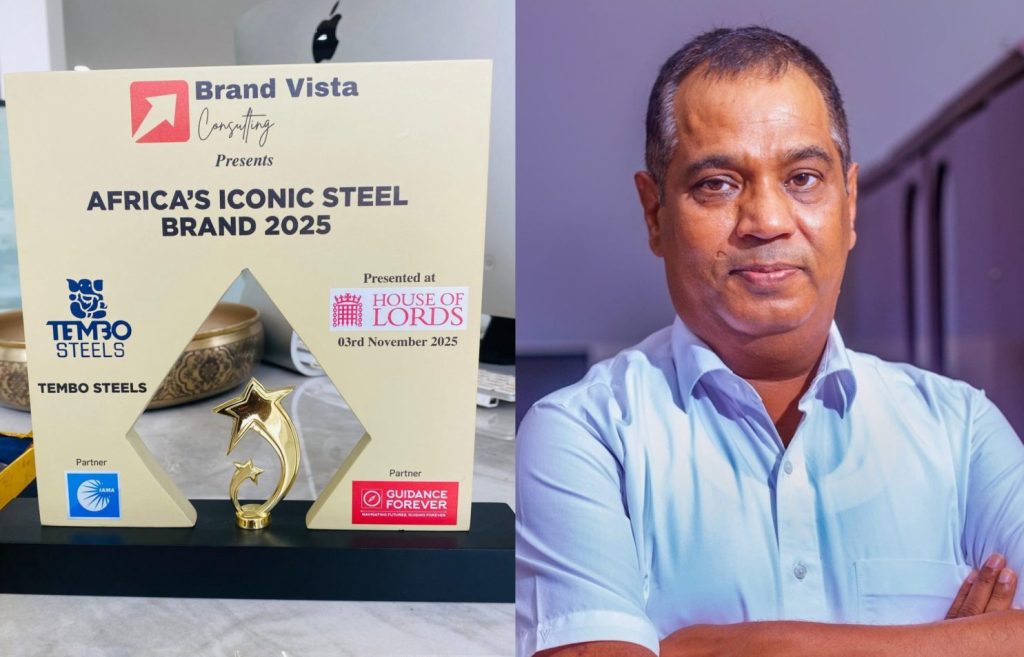 Tembo Steels Scoops “Africa’s Iconic Steel Brand 2025 award in London for Pioneering efforts in Green Steel Practices, Commitment to Socio-Economic Development